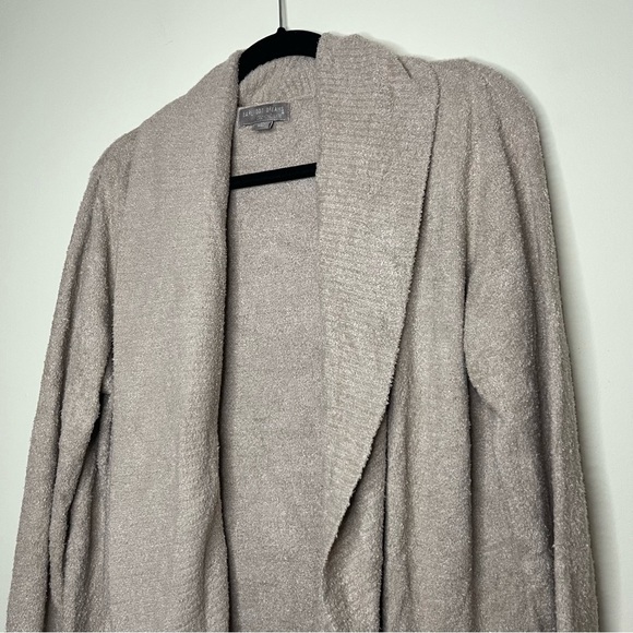 BAREFOOT DREAMS Cozy Chic Lite Super Soft Cream Tan Knit Cardigan Fall Sweater - Picture 3 of 8